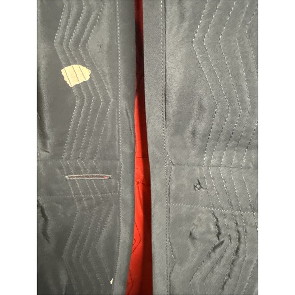 Vntg Womens Linda Allard For Ellen Tracy Petite Red/Black Silk Quilted Jacket - Picture 6 of 15